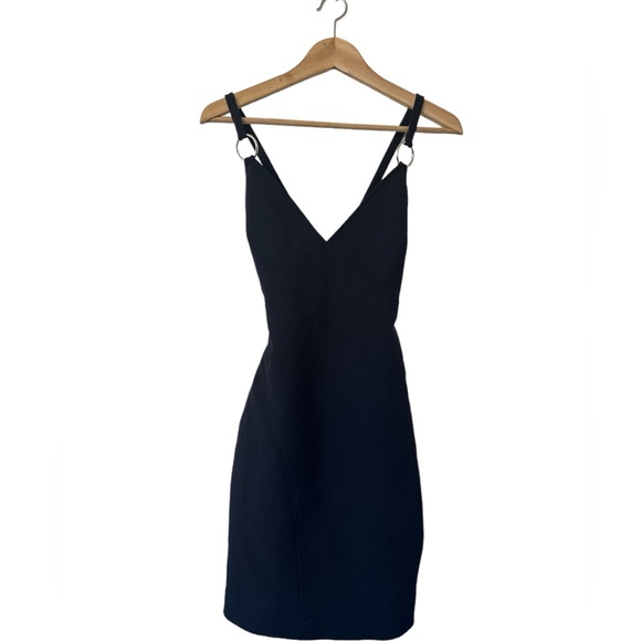 Cinq a Sept Navy Blue Crossover Ring Bodycon Dress Size 2 - Picture 2 of 4